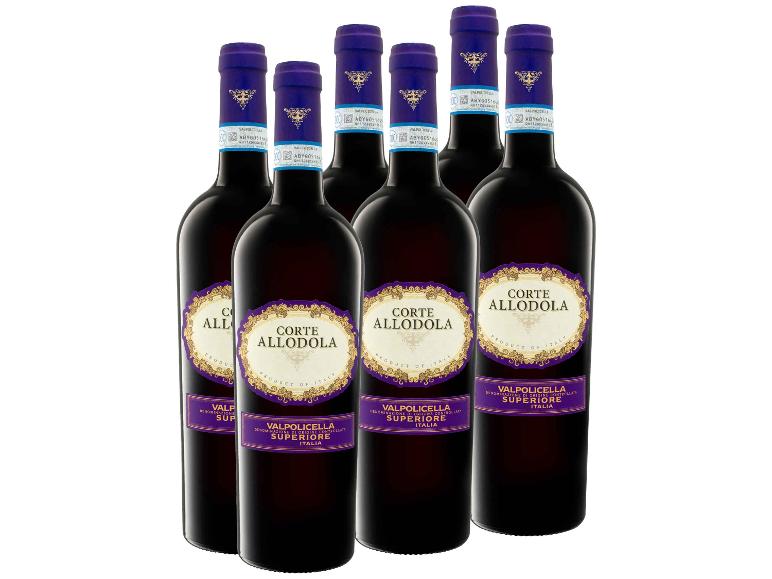 6 x 0,75-l-Flasche Weinpaket Corte Allodola Valpolicella DOC Superiore trocken, Rotwein