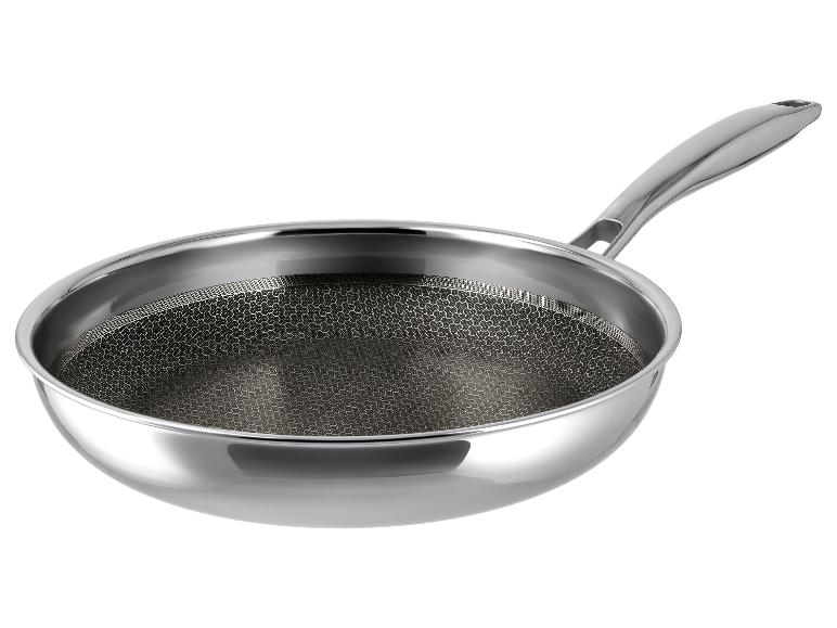 SILVERCREST® Premium-Edelstahl-Pfanne mit Wabenstruktur, Ø 28 cm