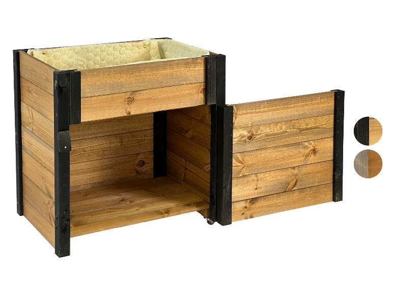 DOBAR Rollbares Hochbeet mit Staufach inkl. Schafswolle, Gr. M