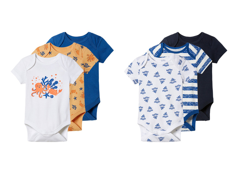 LUPILU® Baby Bodies, 3 Stück, kurzarm