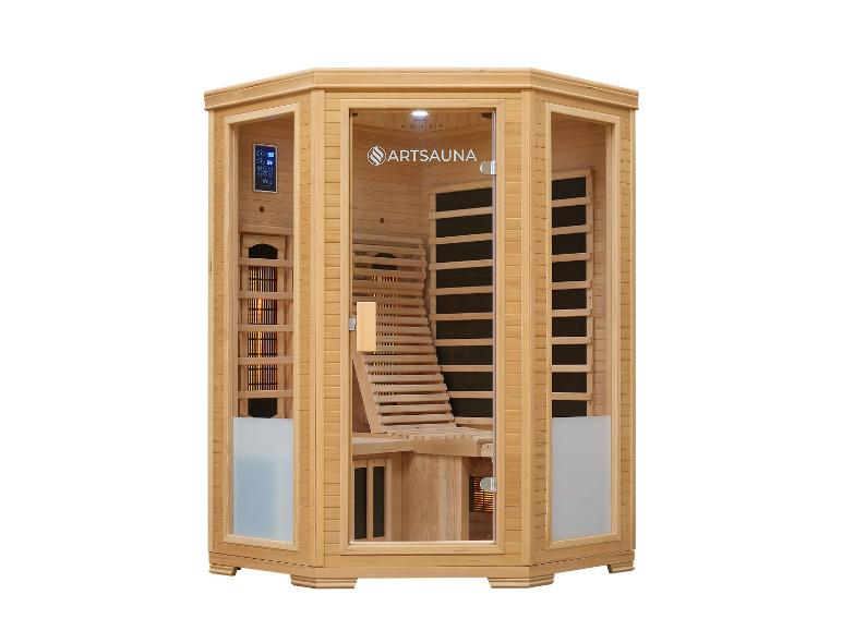 ARTSAUNA Infrarotkabine Aalborg mit Dual Technologie & Hemlockholz