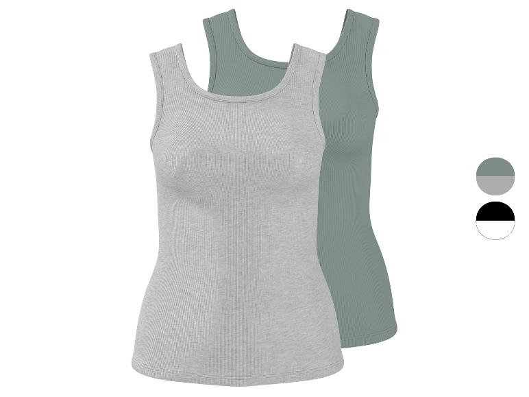 ESMARA® Damen Gerippte Tops, 2 Stück