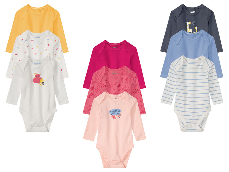 LUPILU® Baby Bodies, 3 Stück, aus reiner Baumwolle