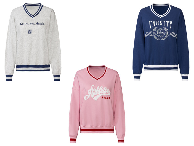 ESMARA® Damen Sweatpullover, modisch überschnittene Schultern