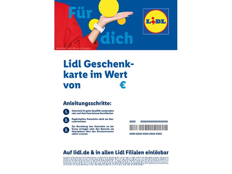 Lidl Geschenkkarte 200,00  (PDF Gutschein)