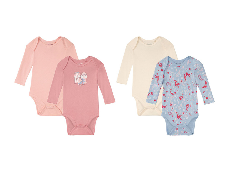 LUPILU® Baby Bodies, 2 Stück, aus reiner Bio-Baumwolle