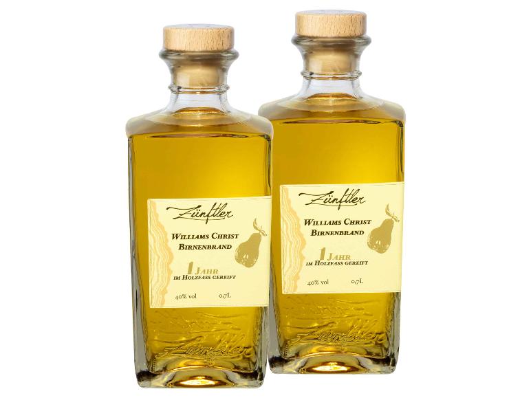 2 x 0,7-l-Flasche Spirituosenpaket Zünftler William Christ Birnenbrand 1 Jahr 40% Vol