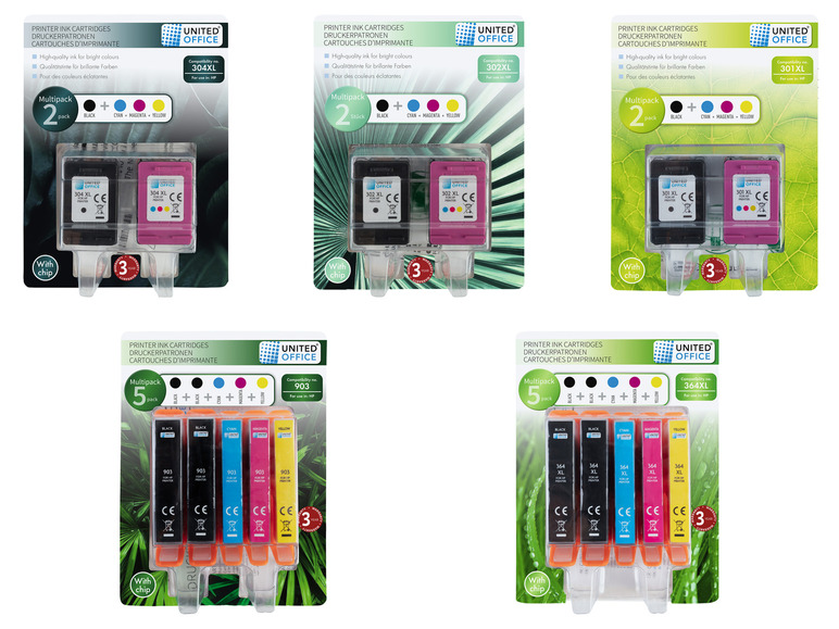 UNITED OFFICE® Druckerpatronen, Multipack, HP