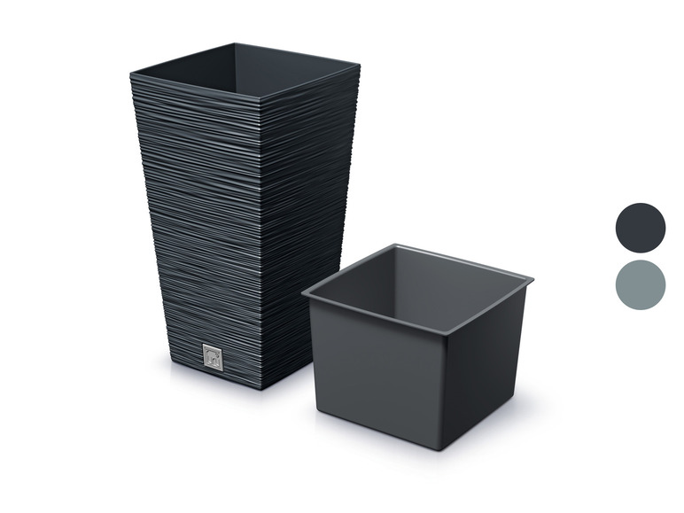 PROSPERPLAST Blumentopf »FURU SQUARE«, mit gerippter Struktur, quadratisch