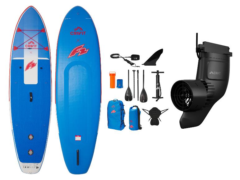 CRIVIT X F2 Allround-SUP-Set für Einsteiger: Doppelkammer-Board bis 150 kg inklusive SUP E-Finne