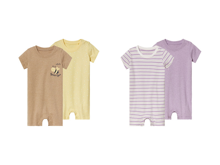 LUPILU® Baby Pyjamas, 2 Stück, aus reiner Bio-Baumwolle