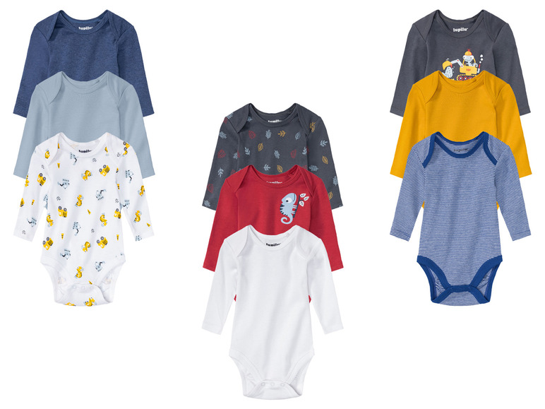 LUPILU® Baby Bodies, 3 Stück, aus reiner Baumwolle