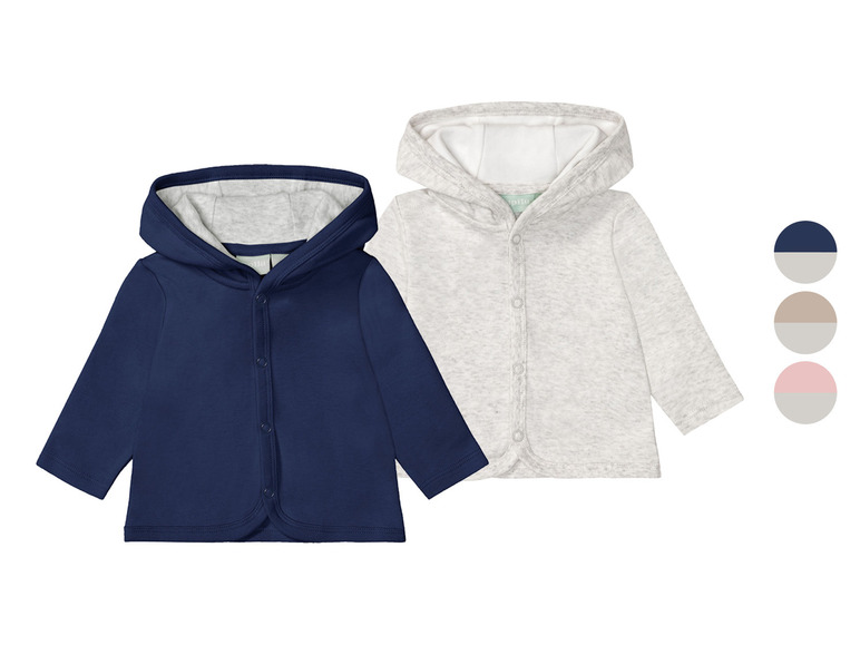 LUPILU® Baby Sweatjacke, 2 Stück, aus reiner Bio-Baumwolle