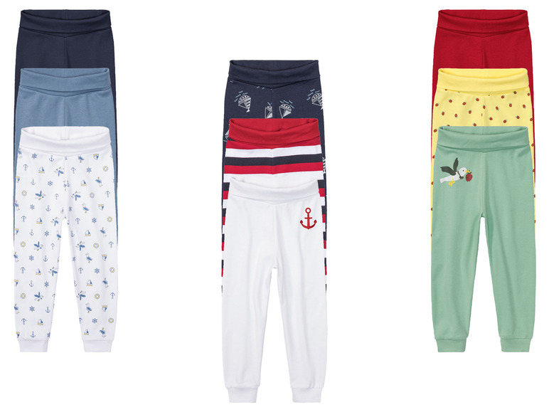 LUPILU® Baby Jogginghose, hoher Bio-Baumwollanteil, 3er Set
