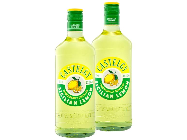 2 x 0,7-l-Flasche Spirituosenpaket CASTELGY Sicilian Lemon Gin 37,5% Vol