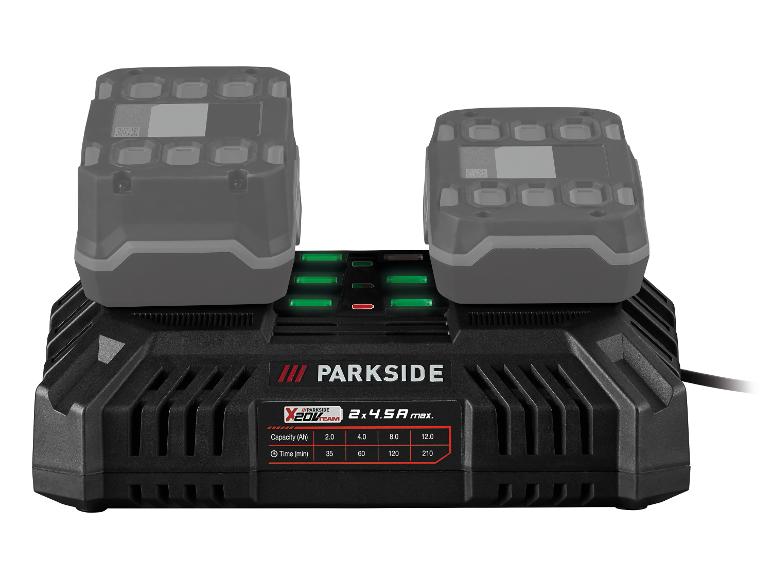 PARKSIDE® 20 V / 2 x 4,5 A Akku-Doppelladegerät »PDSLG 20 B1«, ohne Akku