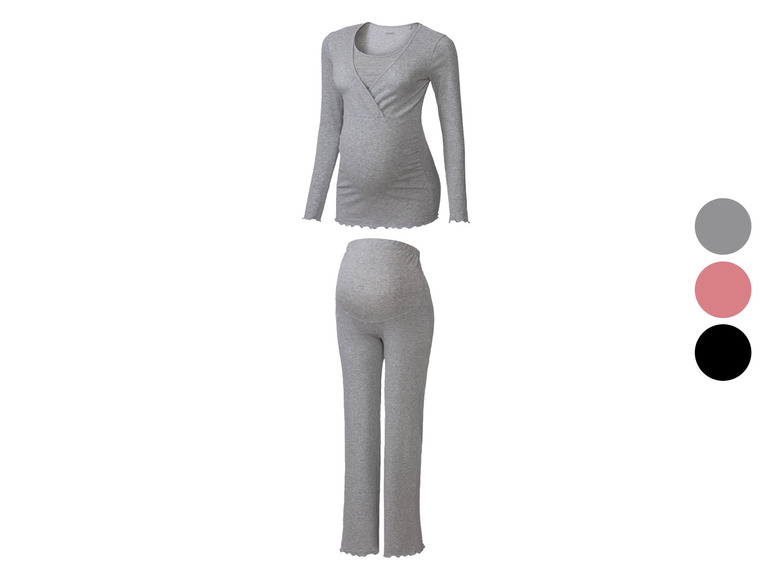 ESMARA® Damen Ripp Umstandspyjama