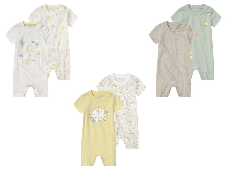 LUPILU® Baby Pyjama, 2 Stück, aus reiner Bio-Baumwolle
