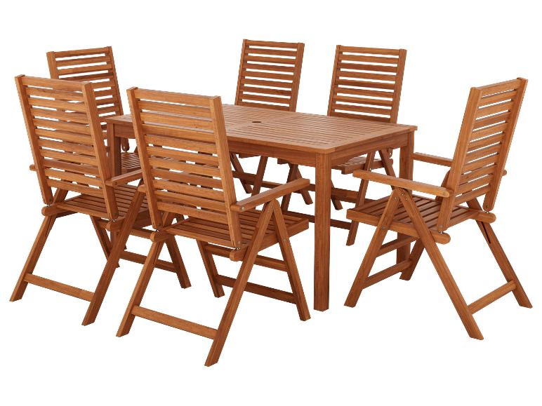LIVARNO® Akazie-Set "Sevilla" 7-teilig - Tisch & 6 Klappsessel