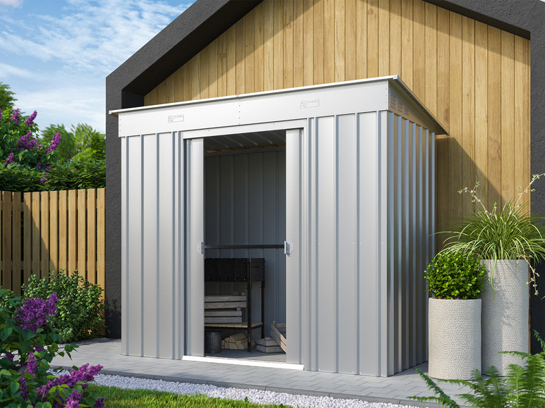 GLOBEL Gerätehaus »Skillion« mit Pultdach, Stahlblech
