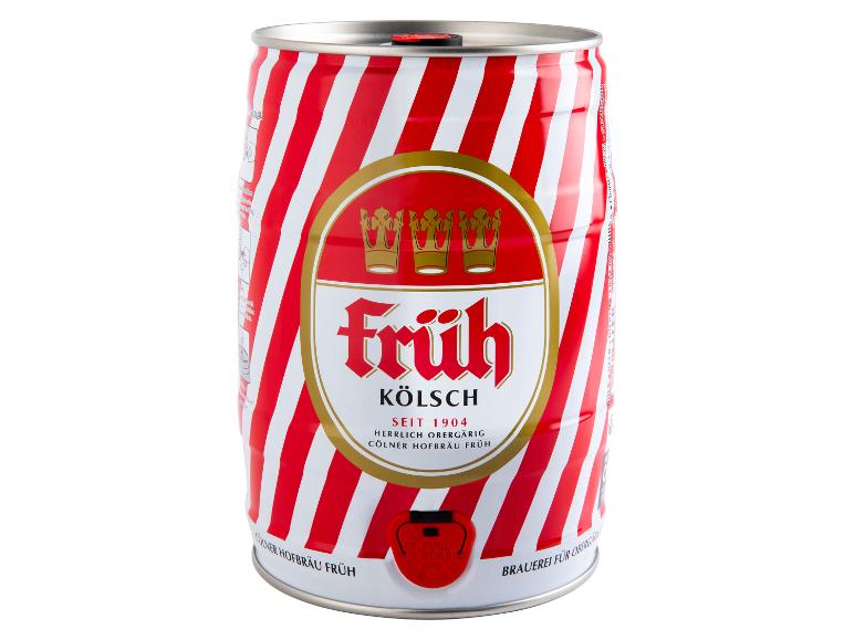 FRÜH Kölsch 5 Liter Bierfass mit Zapfhahn, Pfandfrei 4,8% Vol