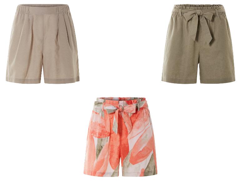 ESMARA® Damen Paperbag-Shorts mit Leinen