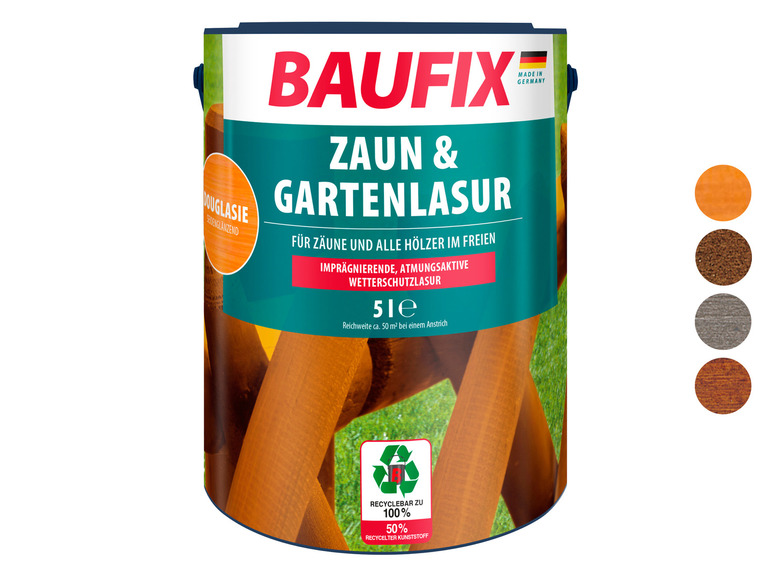 BAUFIX Zaun- und Gartenlasur, 5 Liter