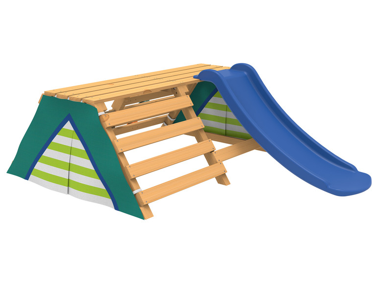 PLAYTIVE Tipi mit Rutsche, aus Echtholz