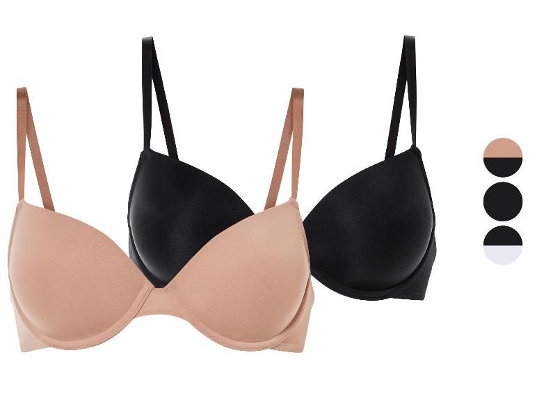 ESMARA® Damen Bügel BHs, 2-Stück mit verstellbaren Trägern