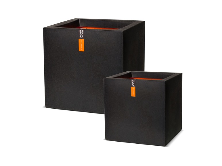 Capi Europe Blumentopf »Smooth«, quadratisch, schwarz, 30x30 cm oder 40x40 cm