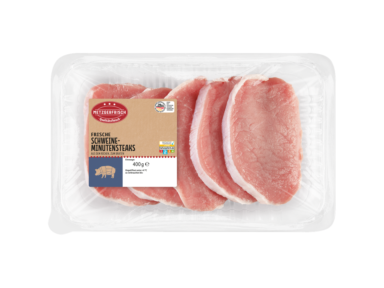 Frische Schweine-Minutensteaks