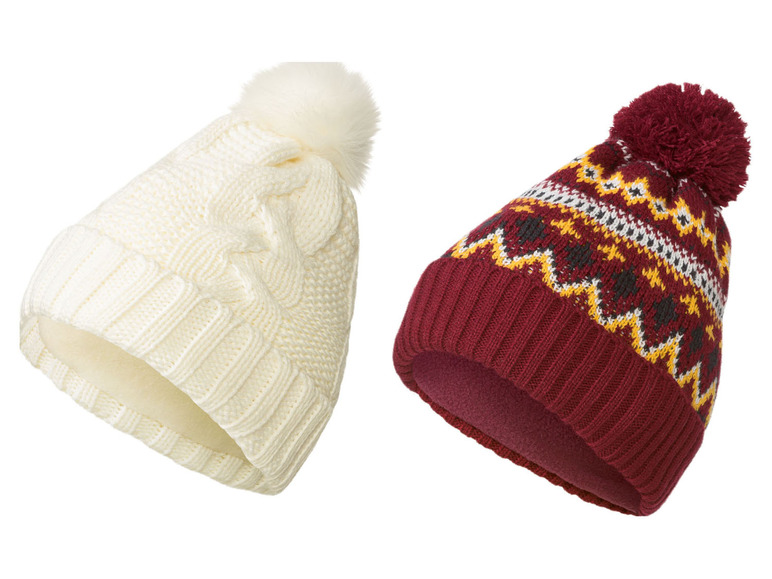 ESMARA® Damen Thermo-Strickmütze, mit modischem Bommel