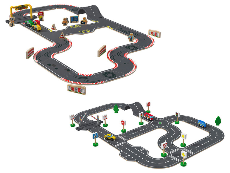 PLAYTIVE Straßen-Set »Stadt / Rennstrecke«, aus Echtholz