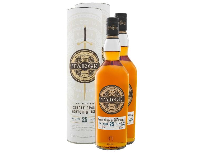 2 x 0,7-l-Flasche Whiskypaket The Targe Highland Single Grain Scotch Whisky 25 Jahre mit Geschenkbox 44% Vol