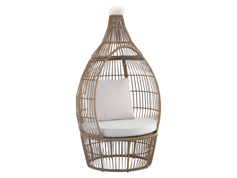 BETTER GARDEN Ei-Sessel mit Rattan, inkl. Kissen, braun/weiß