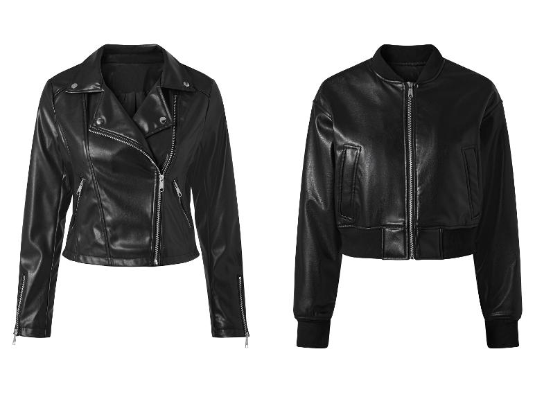 ESMARA® Damen Bikerjacke / Bomberjacke, in modischer Lederoptik