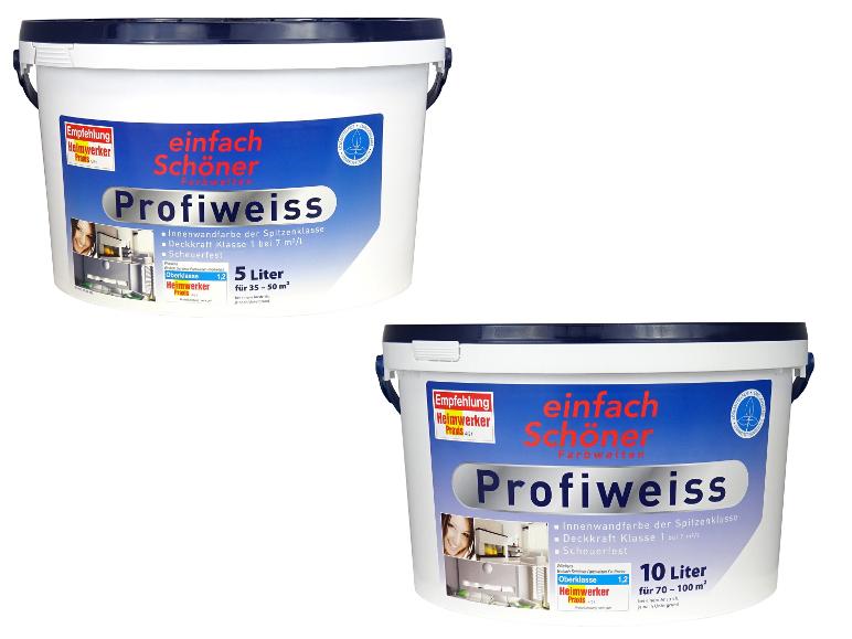 EINFACH SCHÖNER FARBWELTEN Wandfarbe Profiweiss, 5 l, 10 l