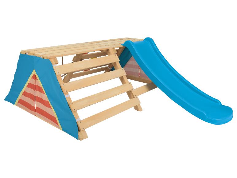 PLAYTIVE Spieltipi mit Rutsche, aus Echtholz