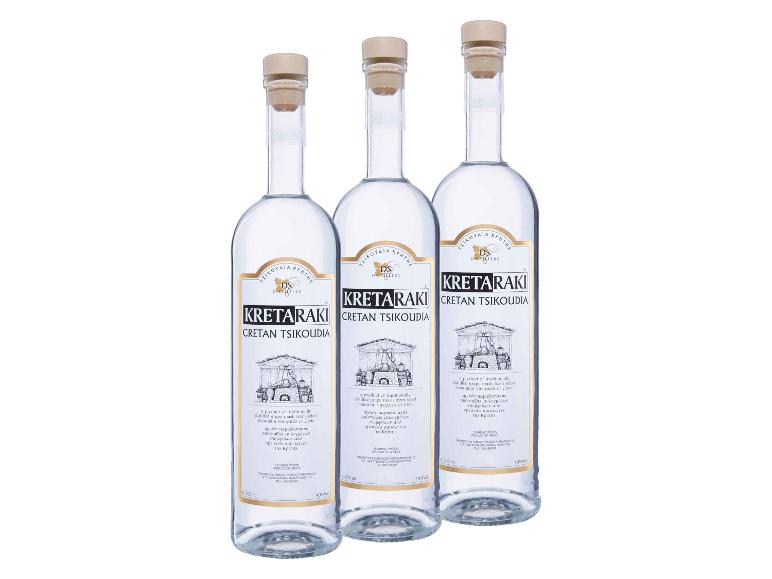 3 x 0,7-Flasche Spirituosenpaket KretaRaki Kretische Tsikoudia 40% Vol