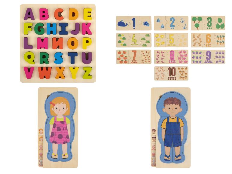 LUPILU® Buchstaben-Steckspiel / Zahlen-Puzzle / Körper-Puzzle
