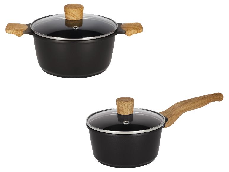 SILVERCREST® Aluguss-Topf, Ø 20 cm / Aluguss-Stielkasserolle, Ø 16 cm