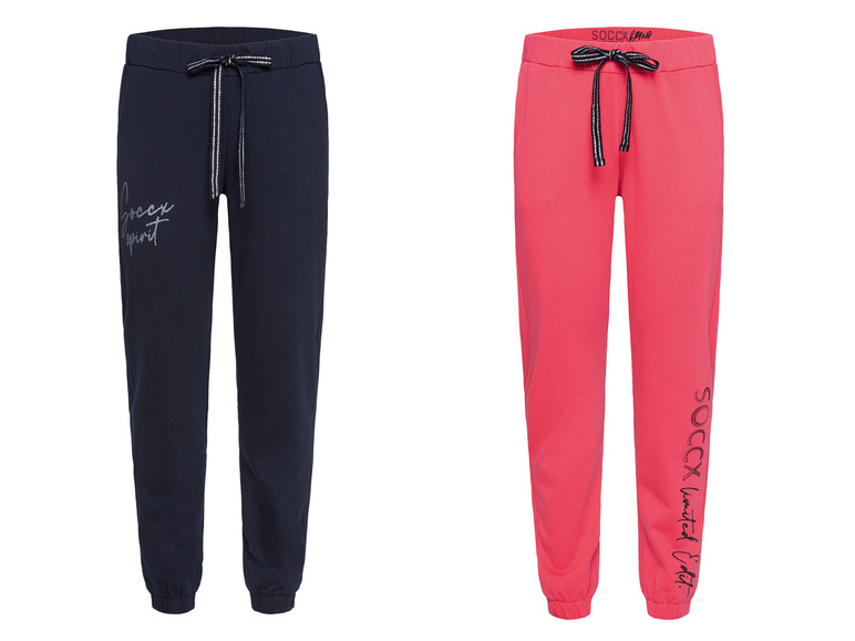 SOCCX Damen Jogger mit Glitterdruck