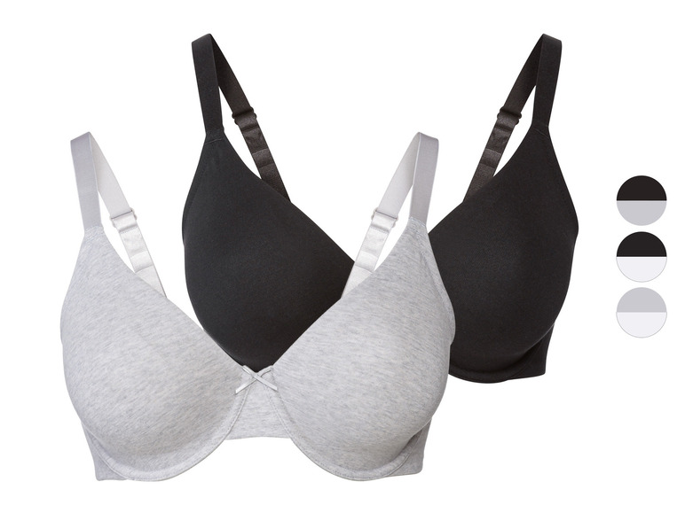 ESMARA® Damen Bügel-BHs, 2 Stück, mit gemouldeten Cups