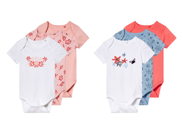 LUPILU® Baby Bodies, 3 Stück, kurzarm