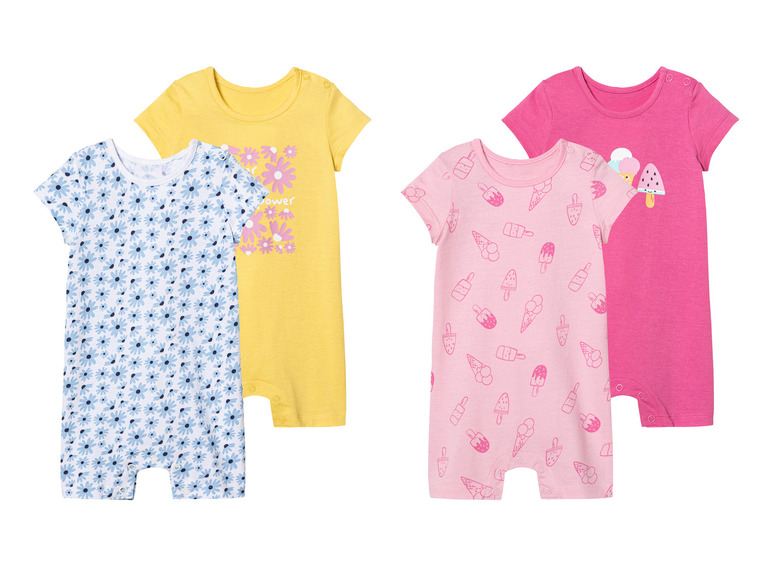 LUPILU® Baby Playsuits, 2 Stück, reine Baumwolle