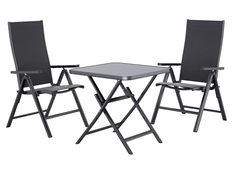 LIVARNO® Alu-Set »Houston«, 3-teilig - Klapptisch & 2 Klappsessel, anthrazit