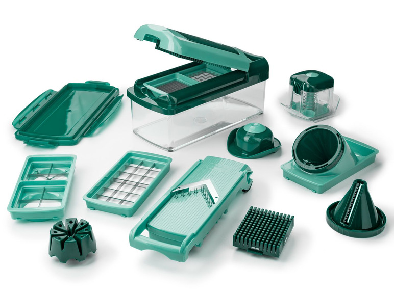GENIUS NICER DICER Nicer Dicer »Fusion Smart«, 16-teilig, 1,25 l Auffangbehälter, Klingen aus Edelstahl