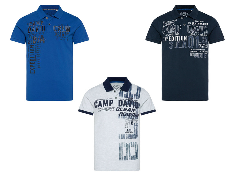 CAMP DAVID Herren Poloshirt mit Druck
