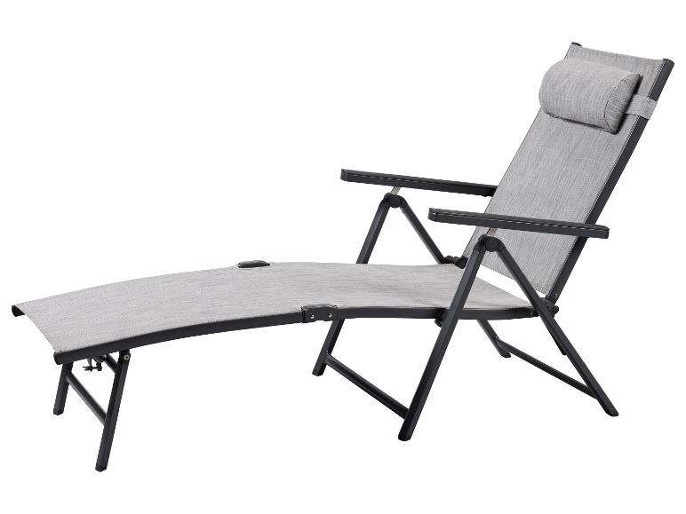 LIVARNO® Alu-Liegestuhl »Houston«, hellgrau-meliert