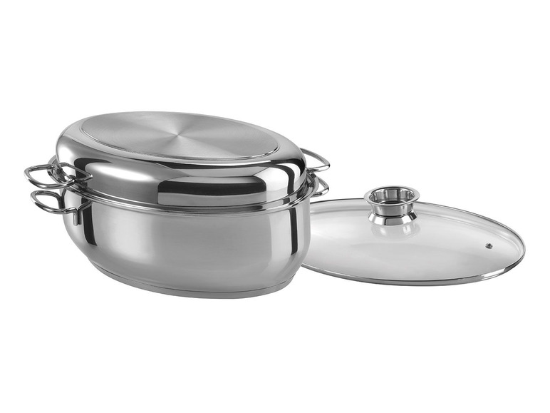 GSW Edelstahl Bräter oval 38 cm, 3 in 1